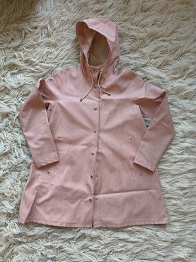 Stutterheim Pink Hooded Trench Raincoat